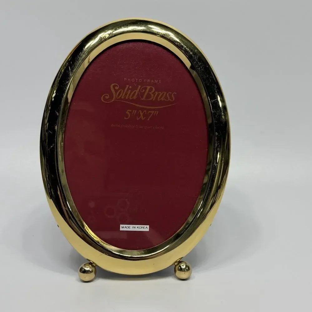 Vintage Brass Oval Picture Photo Frame 5x7